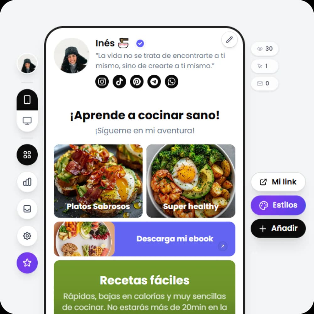 Link-in-bio con oferta destacada