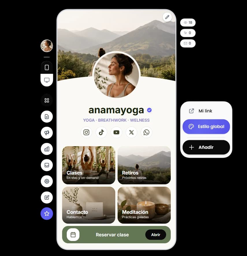 Link-in-bio with a featured offer
